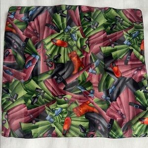 Kenneth Cole Multicolor Geometric Silk Scarf with Shoes and Fashion Print